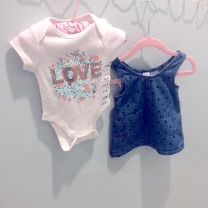 NWT Denim dress and onesie!
